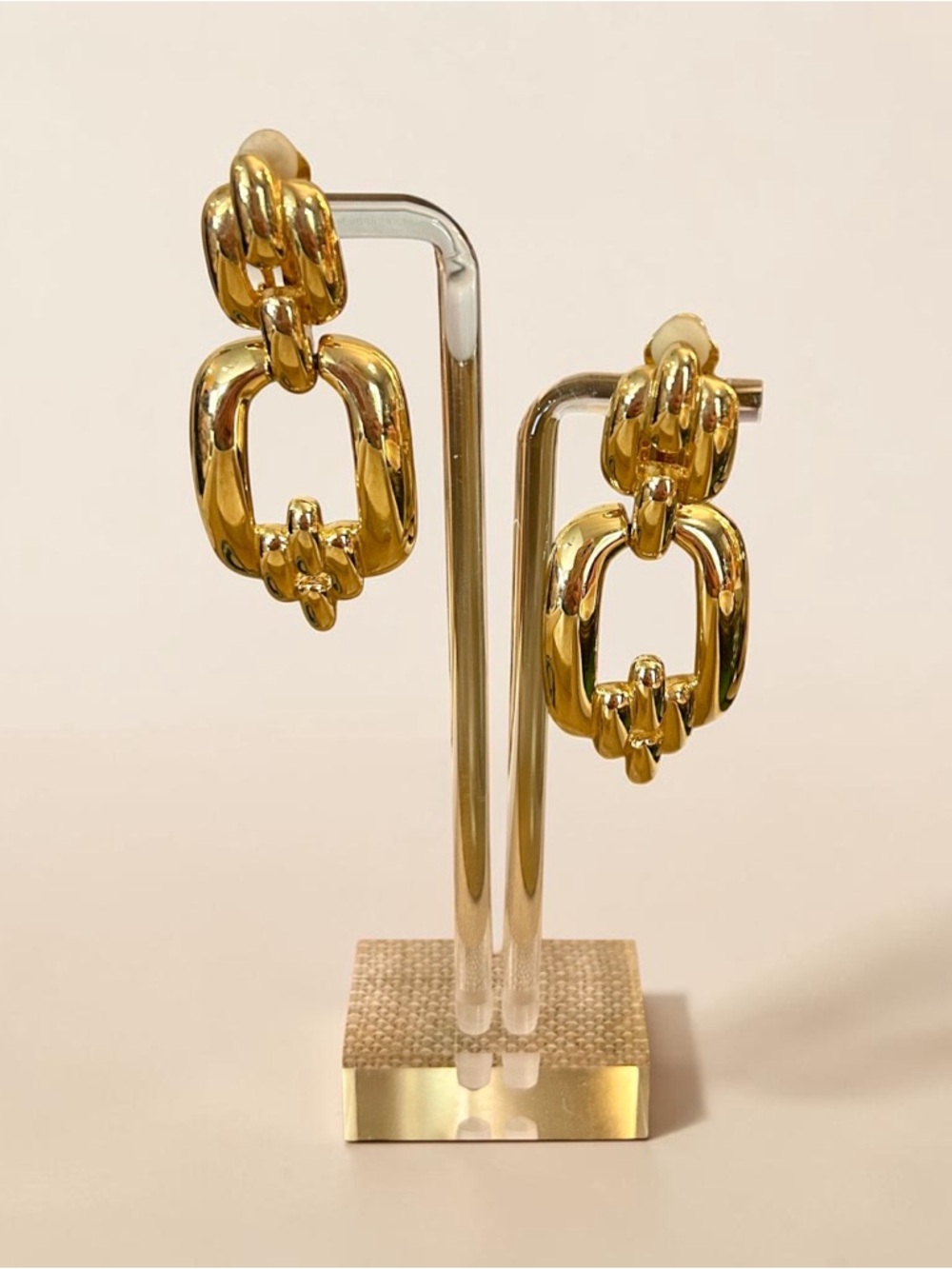 Erwin Pearl Gold-tone Door Knocker Earrings Vintage